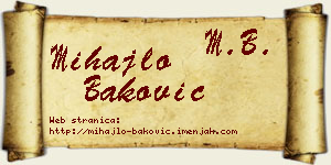 Mihajlo Baković vizit kartica